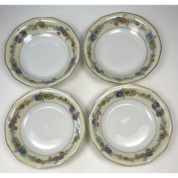 8x Theodore Haviland Limoges 1925-36 Miami Floral 7.5" SOUP BOWLS *3 Chipped* - Picture 6 of 10